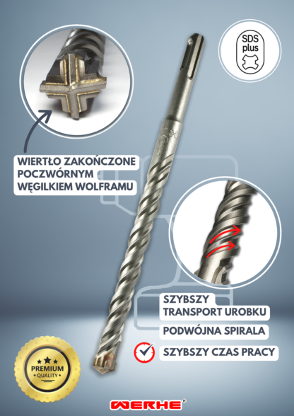 Zestaw Wierteł do betonu SDS PLUS 6-14 x 210 mm