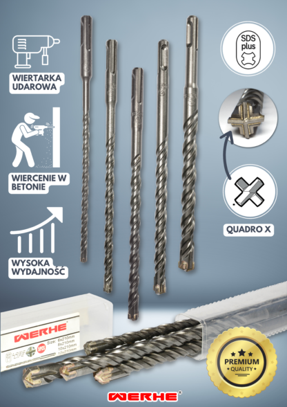 Zestaw Wierteł do betonu SDS PLUS 6-14 x 210 mm