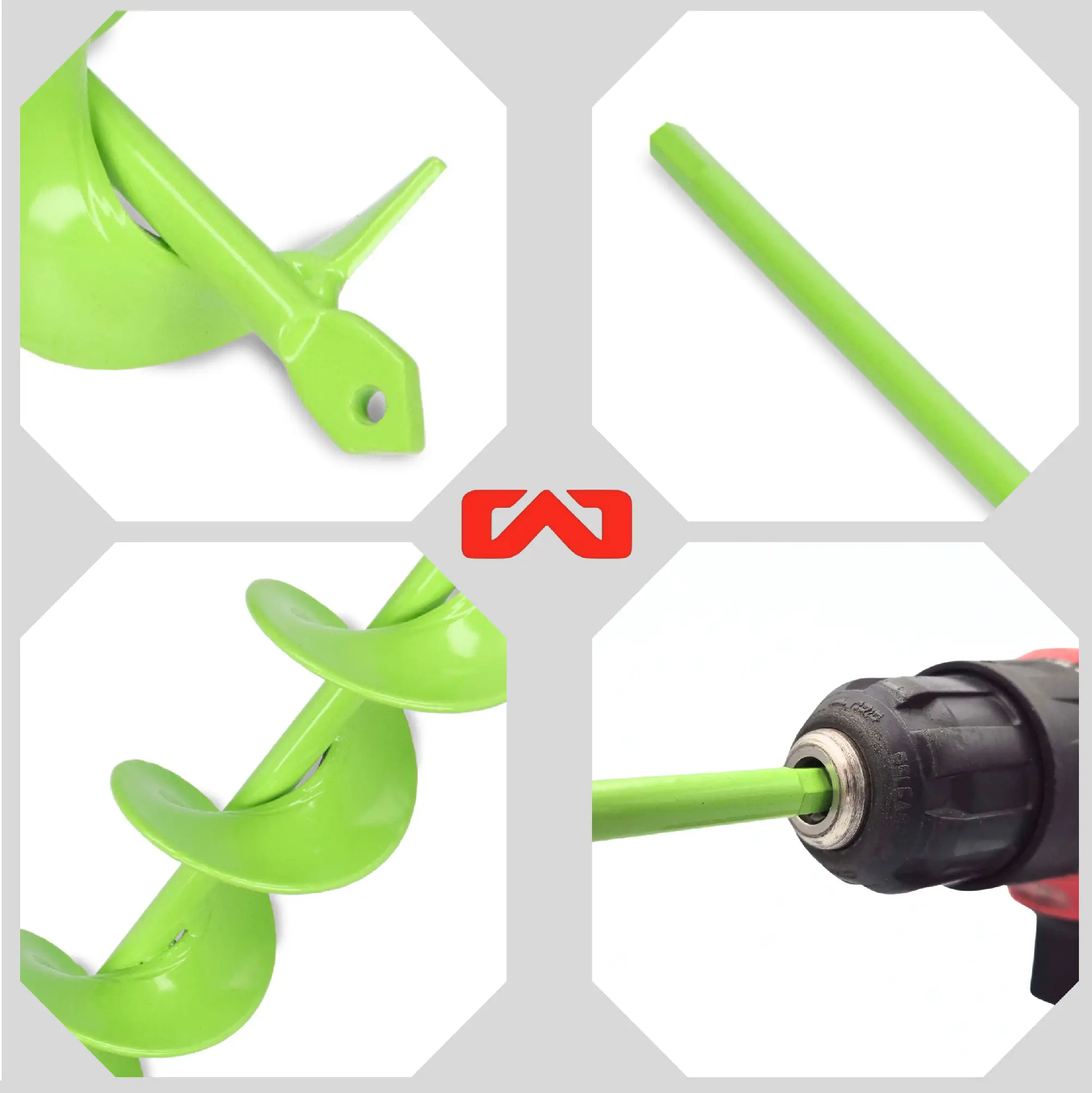 Świder do gleby 46x370 mm - wąskie otwory pod rośliny, słupki i instalacje - obrazek 4