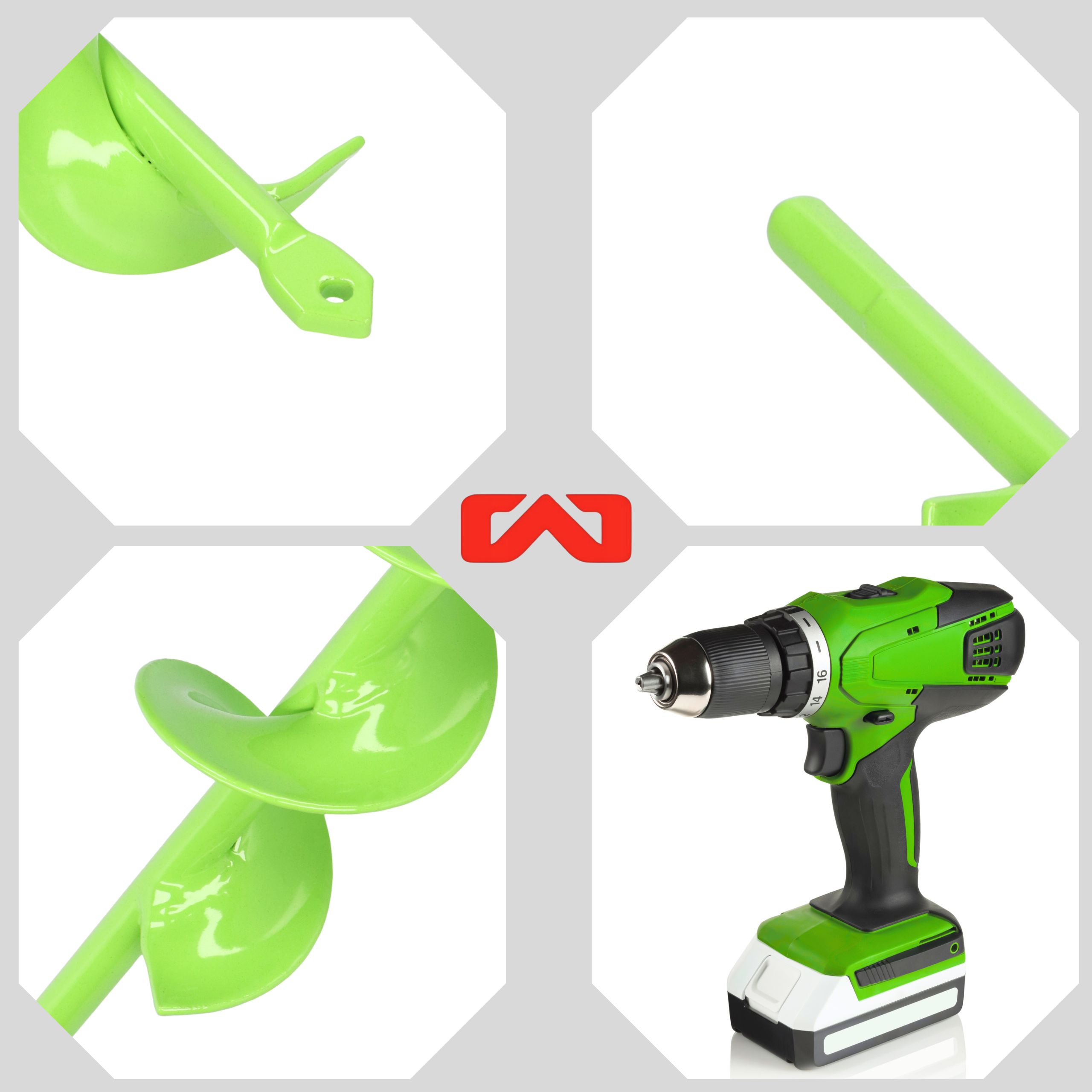 Świder do gleby 60x220 mm - wąskie otwory pod rośliny, słupki i instalacje - obrazek 2