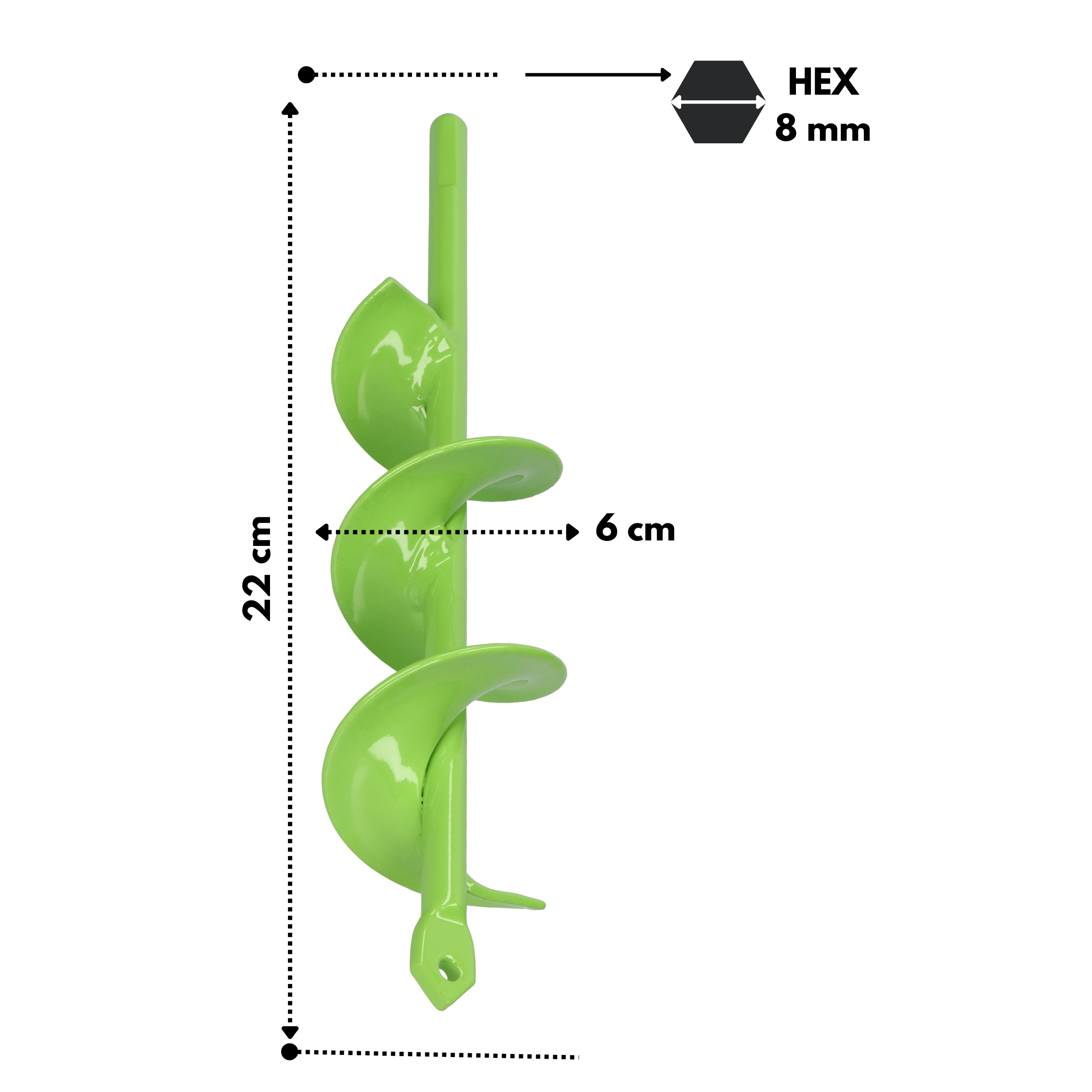 Świder do gleby 60x220 mm - wąskie otwory pod rośliny, słupki i instalacje - obrazek 10
