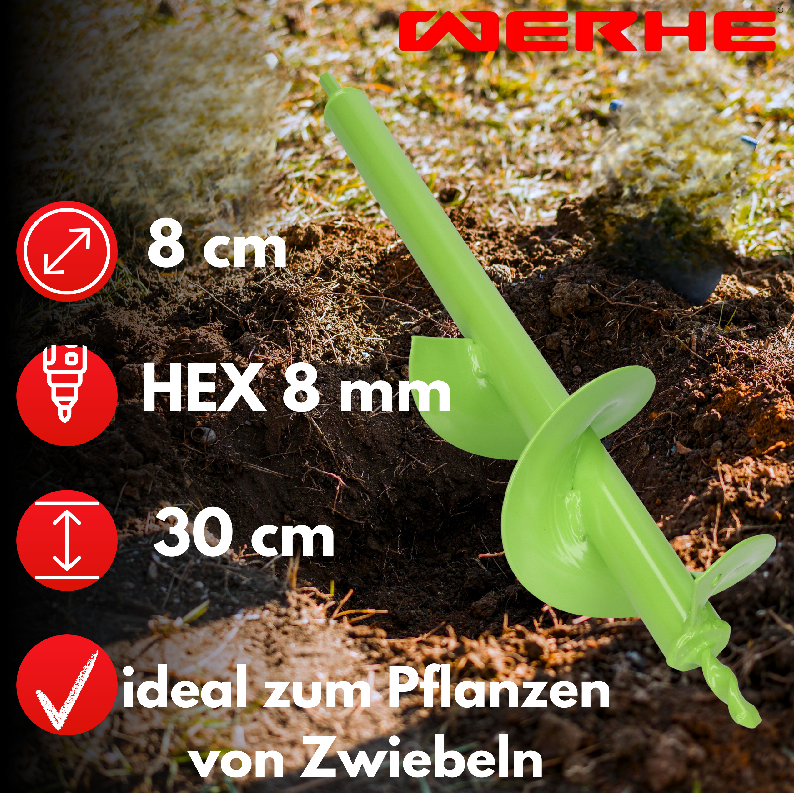 Świder do ziemi 80x300 mm do wkrętarki – sadzenie, drenaż i montaż w ogrodzie - obrazek 4